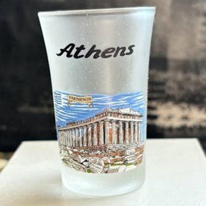 Holyland souvenir Greece Athens shot glass Flag of Greece